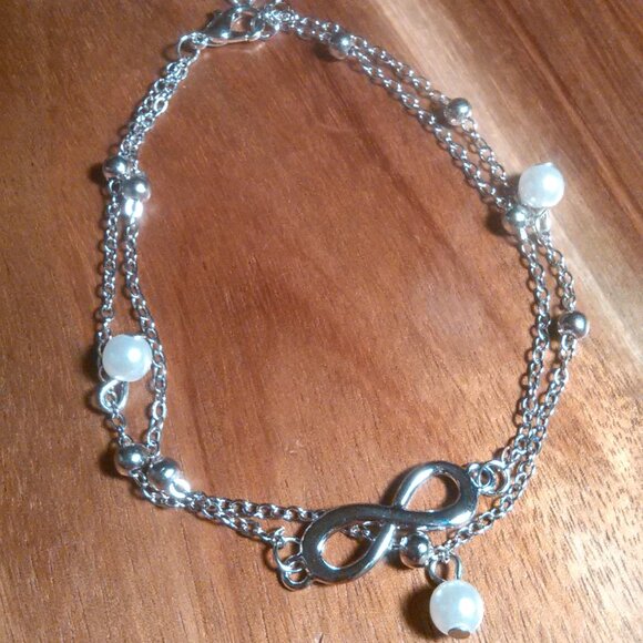 Double Row Infinity Bracelet, Extends to Anklet - Picture 7 of 13